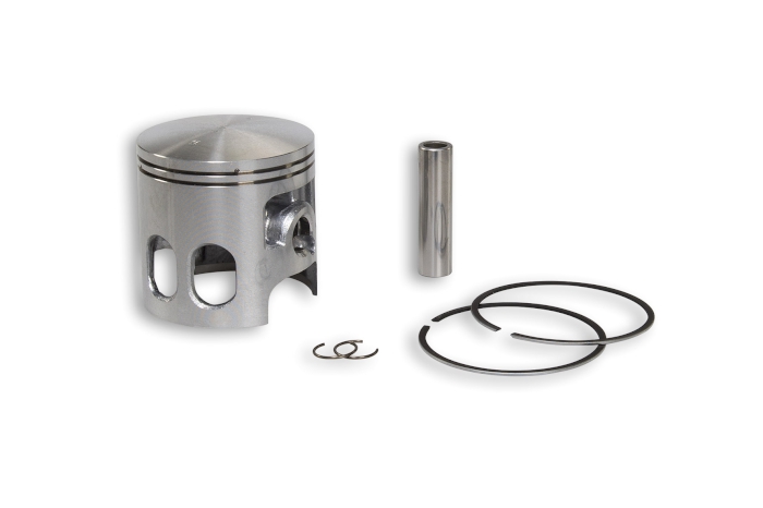 piston 2t ø 57.5 with pin ø 12 and 2 chrome-plated semi-trapezoidal rings size 0